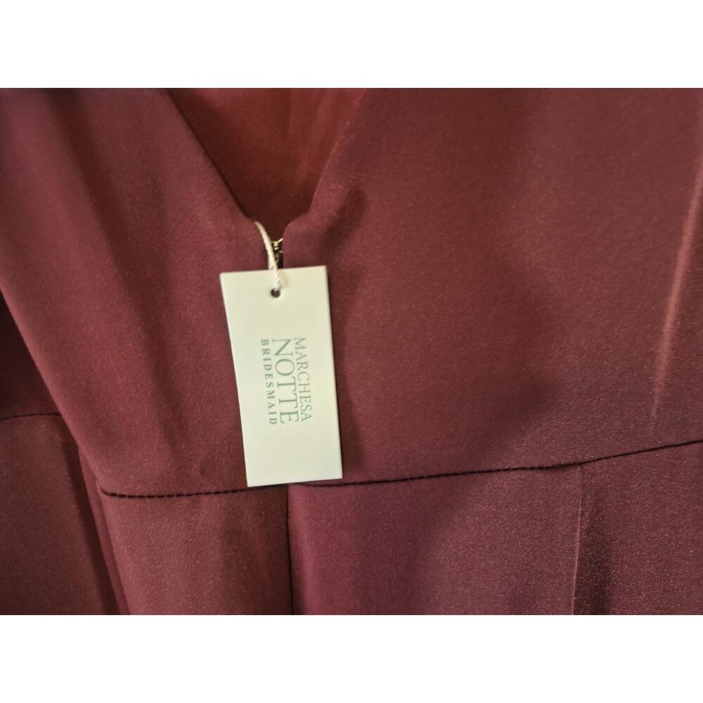 Marchesa Notte Bridesmaid Modena Maroon Party Evening Gown US 16 New w Tags - Picture 9 of 10